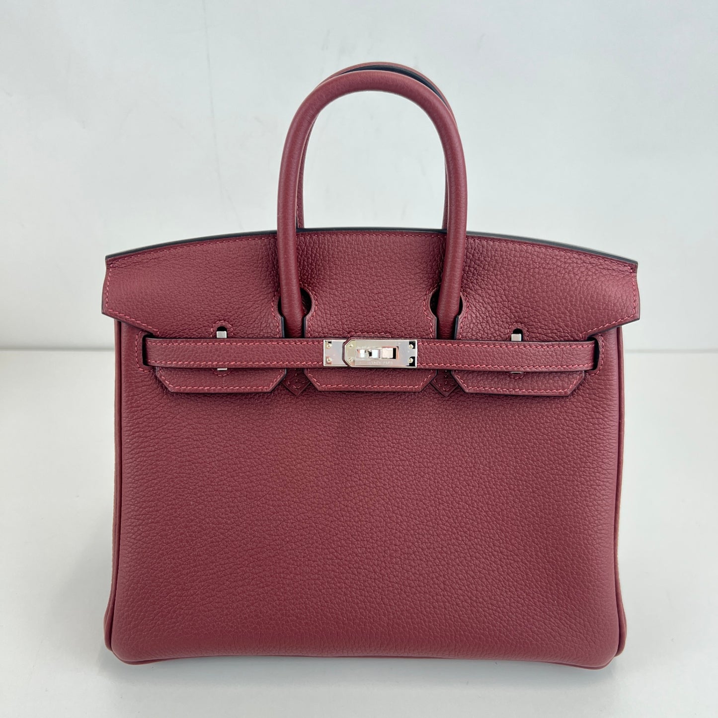 Birkin25 バーキン25 Rouge H ルージュアッシュ　PHW シルバー金具 tamp-K K刻
