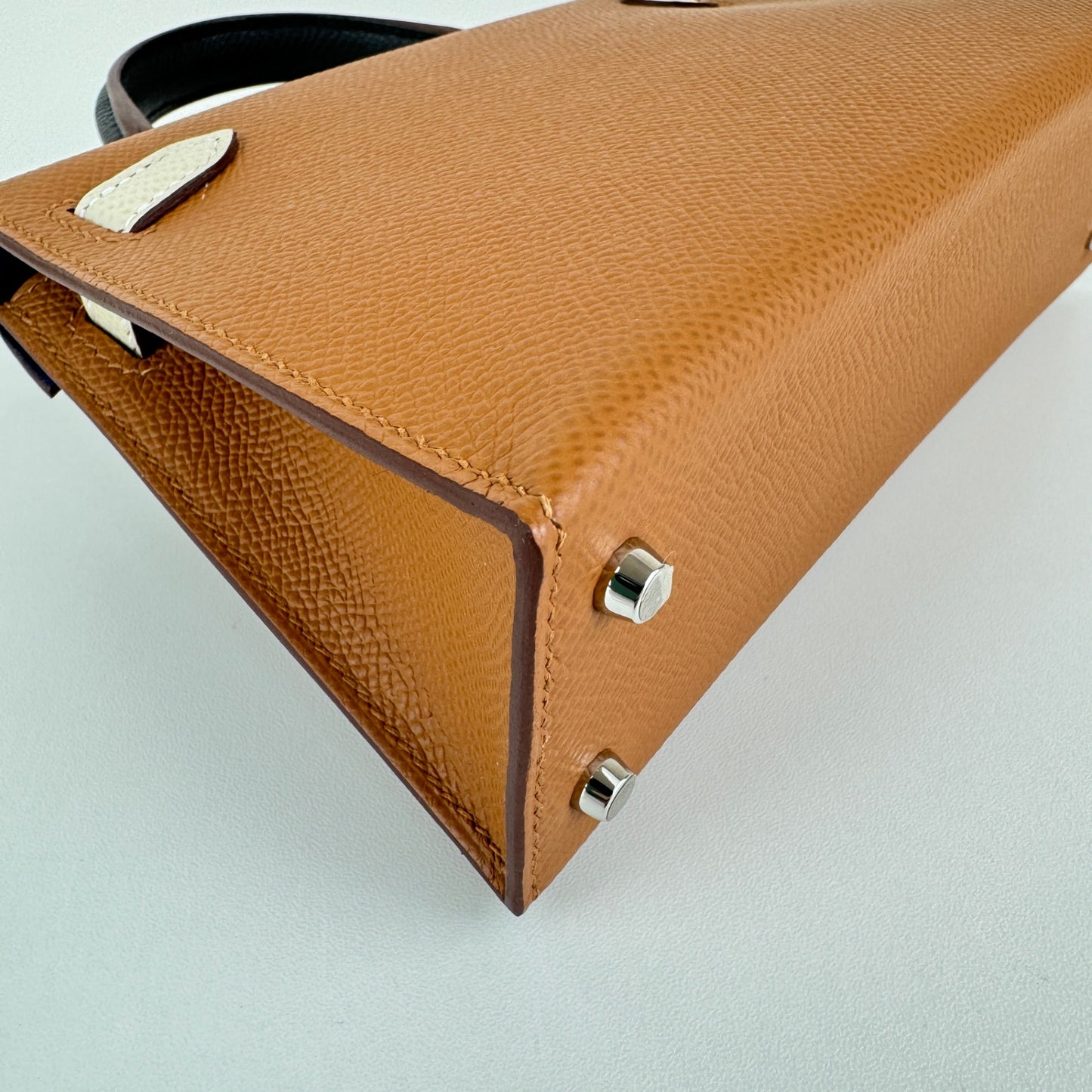 Mini kelly tricolor verso ミニケリートリコロールヴェルソ Gold/Craie/Black/Blue saphir ゴールド/クレ/ブラック/ブルーサフィール Epsom エプソン PHW シルバー金具 Stamp-U U刻印