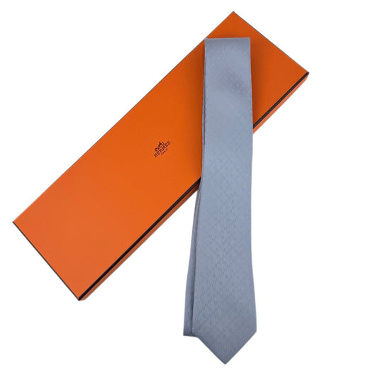 シルクタイ Faconnee ニューHタイ Faconnee New H tie GRIS GLACIER グリグラシエ ライトブルー シルク