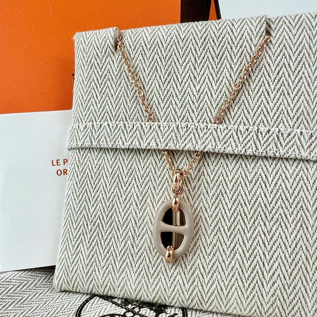 Mini Maillon pendant ミニ マイヨン ペンダント Cream Rosegold クリーム ローズゴールド メタル