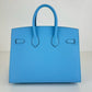 Birkin25 sellier バーキン25 セリエ Celeste セレステ U刻 PHW シルバー金具 Epsom エプソン
