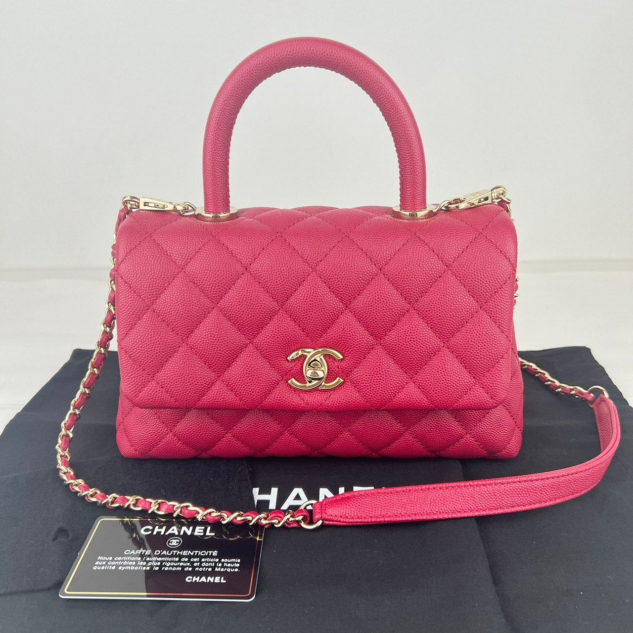 Coco Handle Mini ココハンドル ミニ Red レッド GHW ゴールド金具 Caviarskin キャビアスキン AS2215 30番台