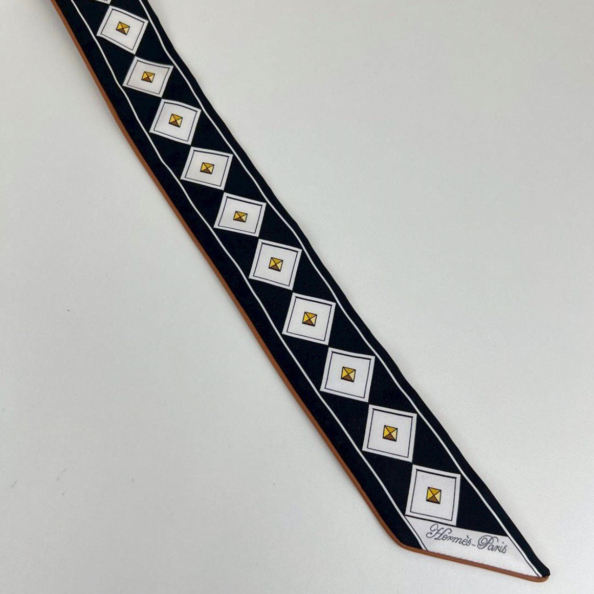 Twilly ツイリー　コリエ・エ・シアン マルチカラー　ブラウン 絹 100%