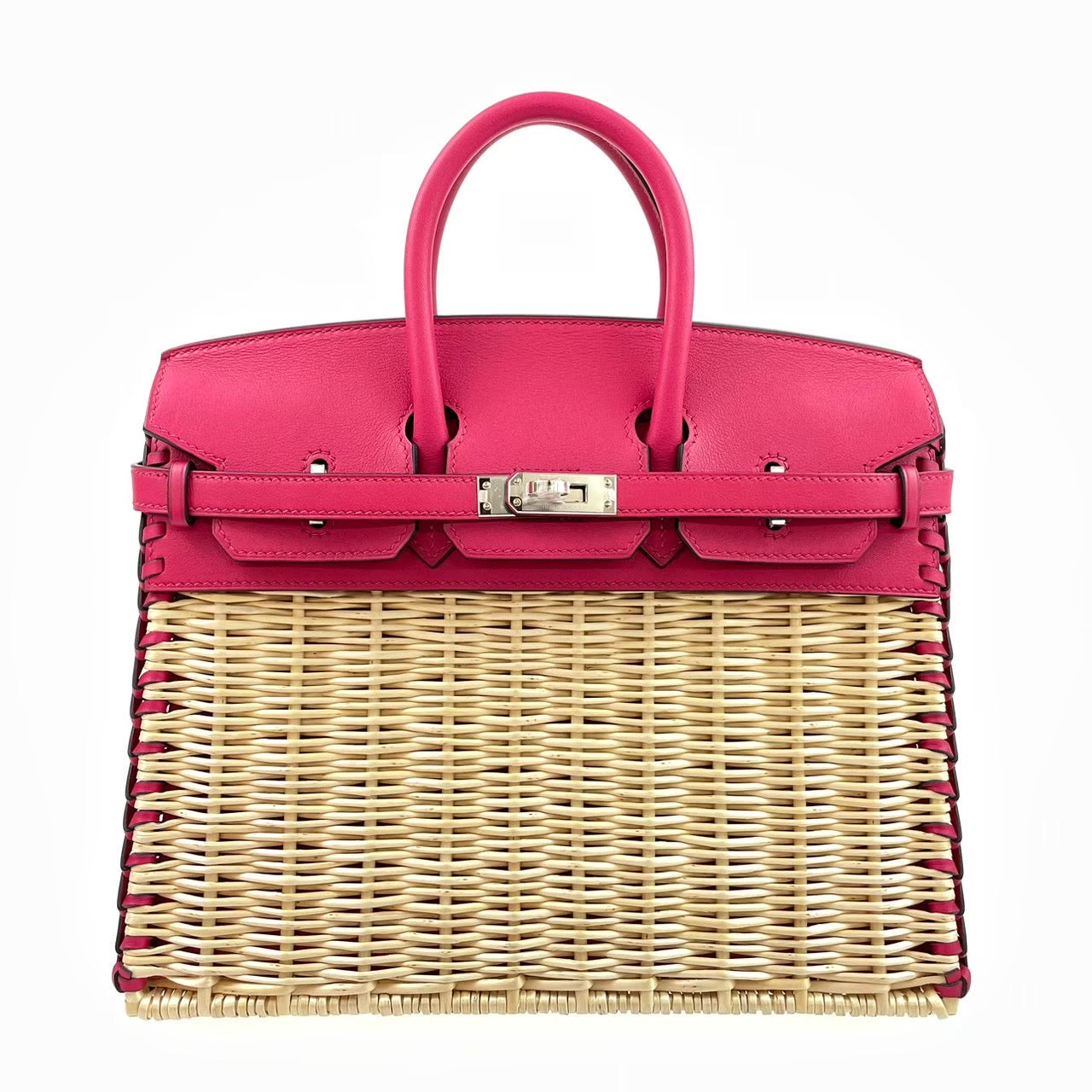 Birkin25 Picnic バーキン２５ ピクニック　Franboise フランボワーズ　Chevre/Rattan シェーブル/ラタン　シルバー金具　Z刻印