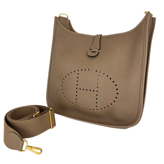 Hermès エルメス Evlyn PM エヴリンPM Stamp-Z Z刻印 Taurillon Clemence トリヨンクレマンス Etoupe エトープ GHW ゴールド金具