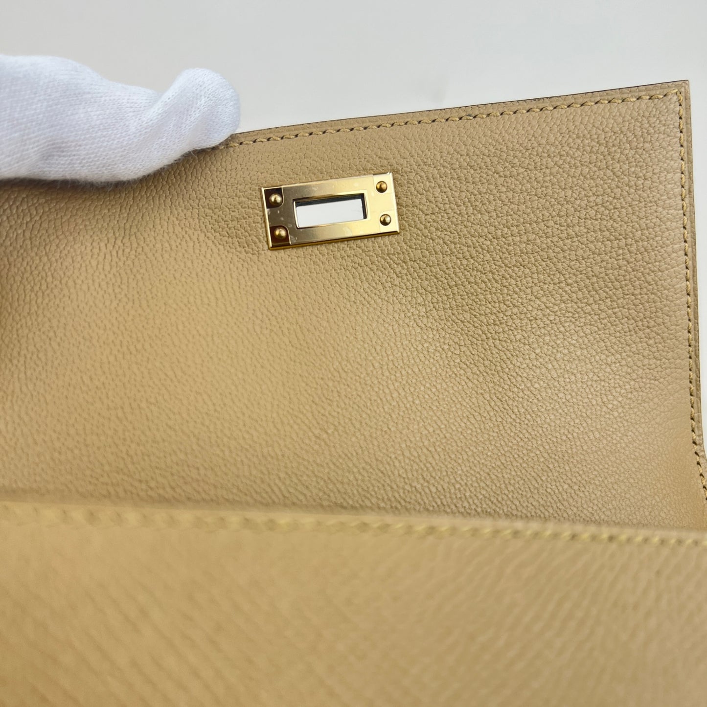 Mini kelly disorder ミニケリー 無秩序 Poussiere プシエール PMBHW  シャンパンゴールド金具 Stamp-K K刻印 Epsom エプソン