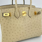 Hermès エルメス Birkin25 バーキン25 Stamp-Z Z刻印 Ostrich オーストリッチ Parchemin パルシュマン GHW ゴールド金具