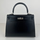 Hermès エルメス Kelly25 sellier ケリー25 セリエ Stamp-W W刻印  Box ボックス Black ブラック PHW シルバー金具