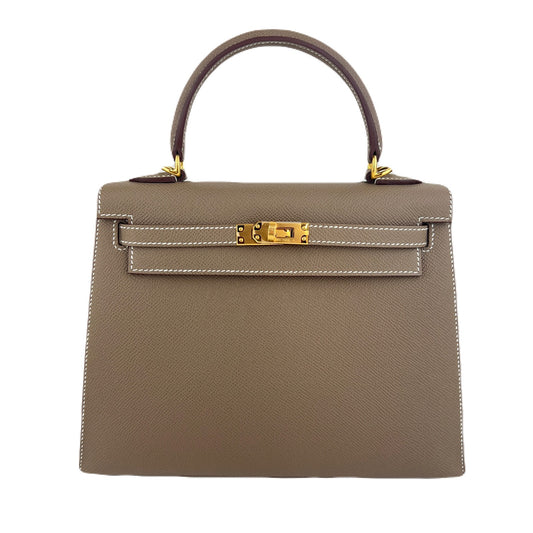 Kelly25 ケリー25 セリエ　Etoupe エトープ　GHW ゴールド金具　Stamp-K K刻