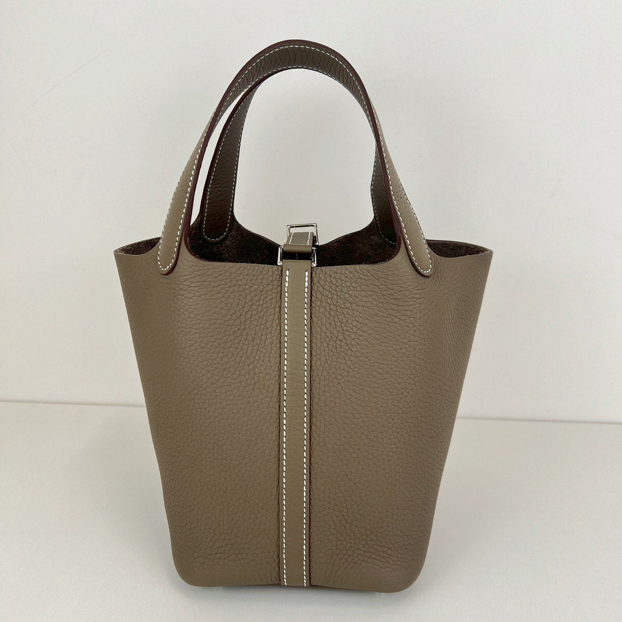 Picotin Lock PM ピコタンロック18 Etoupe エトープ  PHW シルバー金具    Taurillon clemence トリヨンクレマンス  Stamp-W W刻印