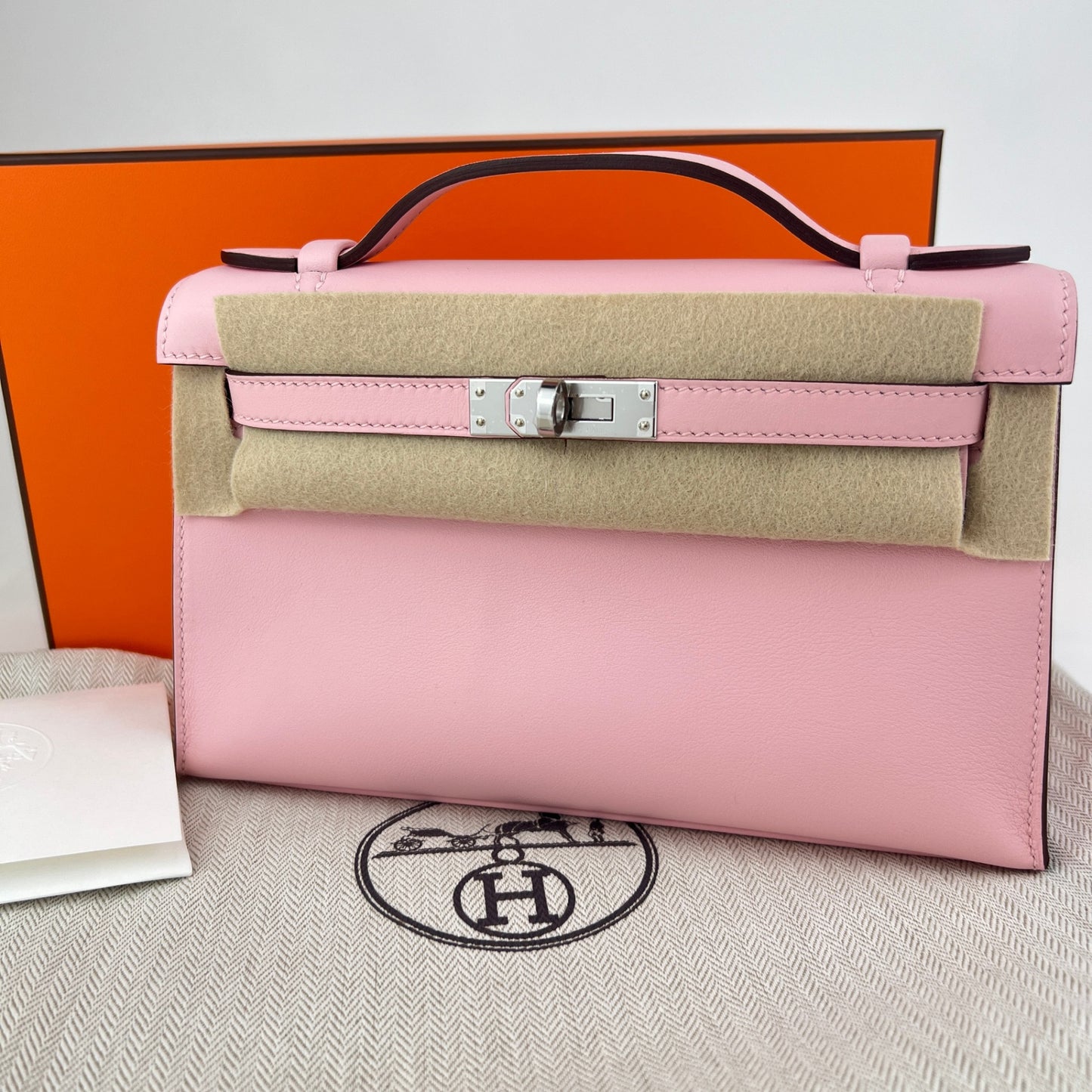 Pochette kelly ポシェットケリー Rose sakura ローズサクラ Swift スイフト PHW シルバー金具 Stamp-K K刻印