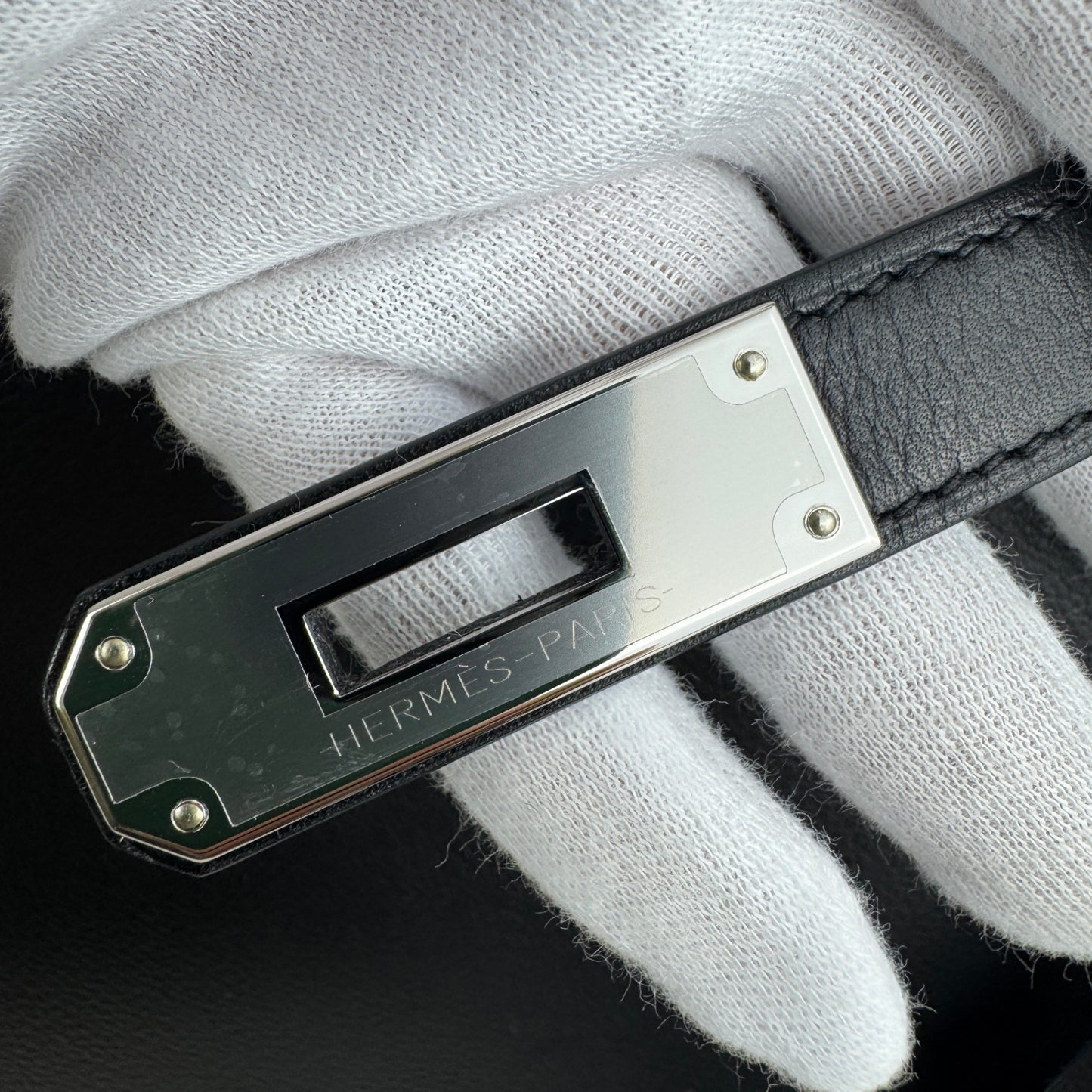 Birkin35 anate バーキン35アナーテ Stamp-W W刻印 Evergrain エヴァーグレイン Black ブラック PHW シルバー金具