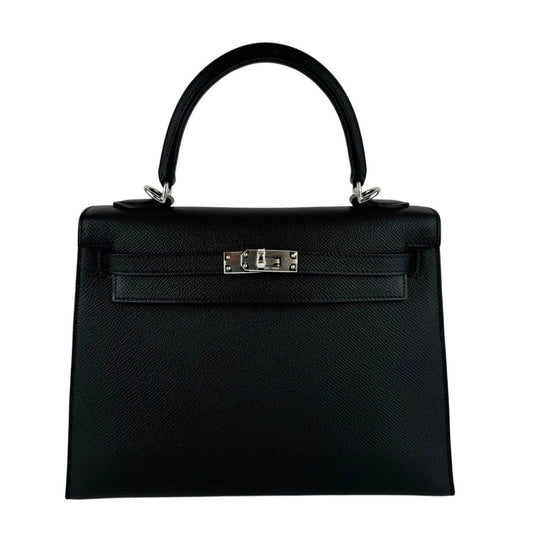 Kelly25 ケリー25 Black ブラック Epsom エプソン PHW シルバー金具 Stamp-W W刻印