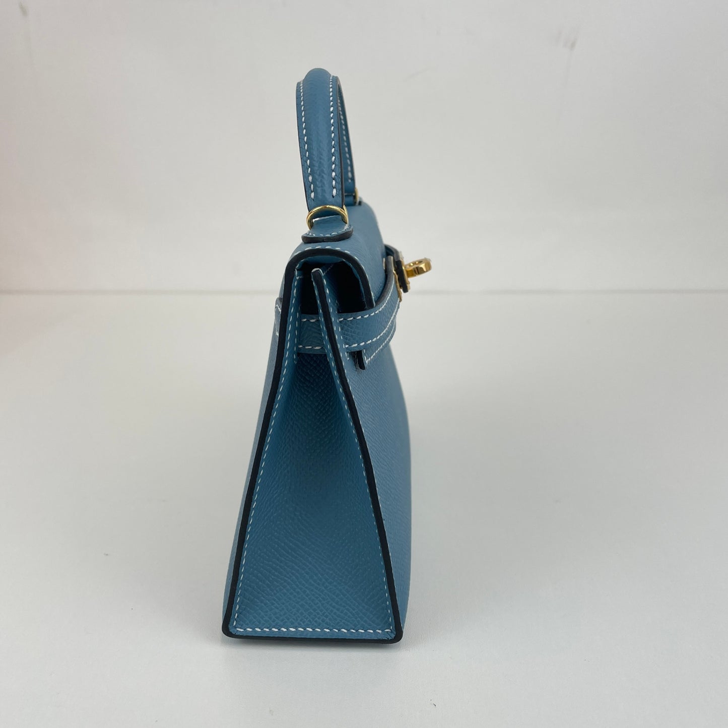 Mini kelly ミニケリー Blue jean ブルージン Epsom エプソン GHW ゴールド金具 Stamp-K K刻印