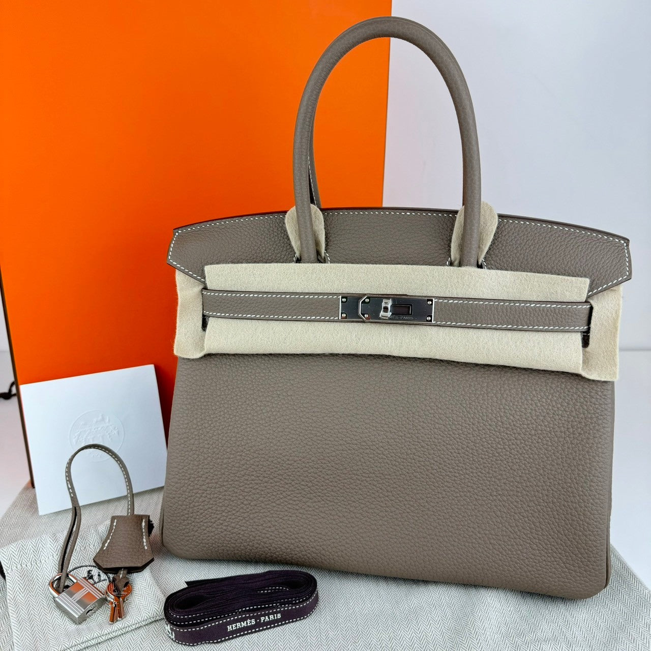 Birkin30 バーキン30 Etoupe エトープ  PHW シルバー金具  Togo トゴ Stamp-W W刻印