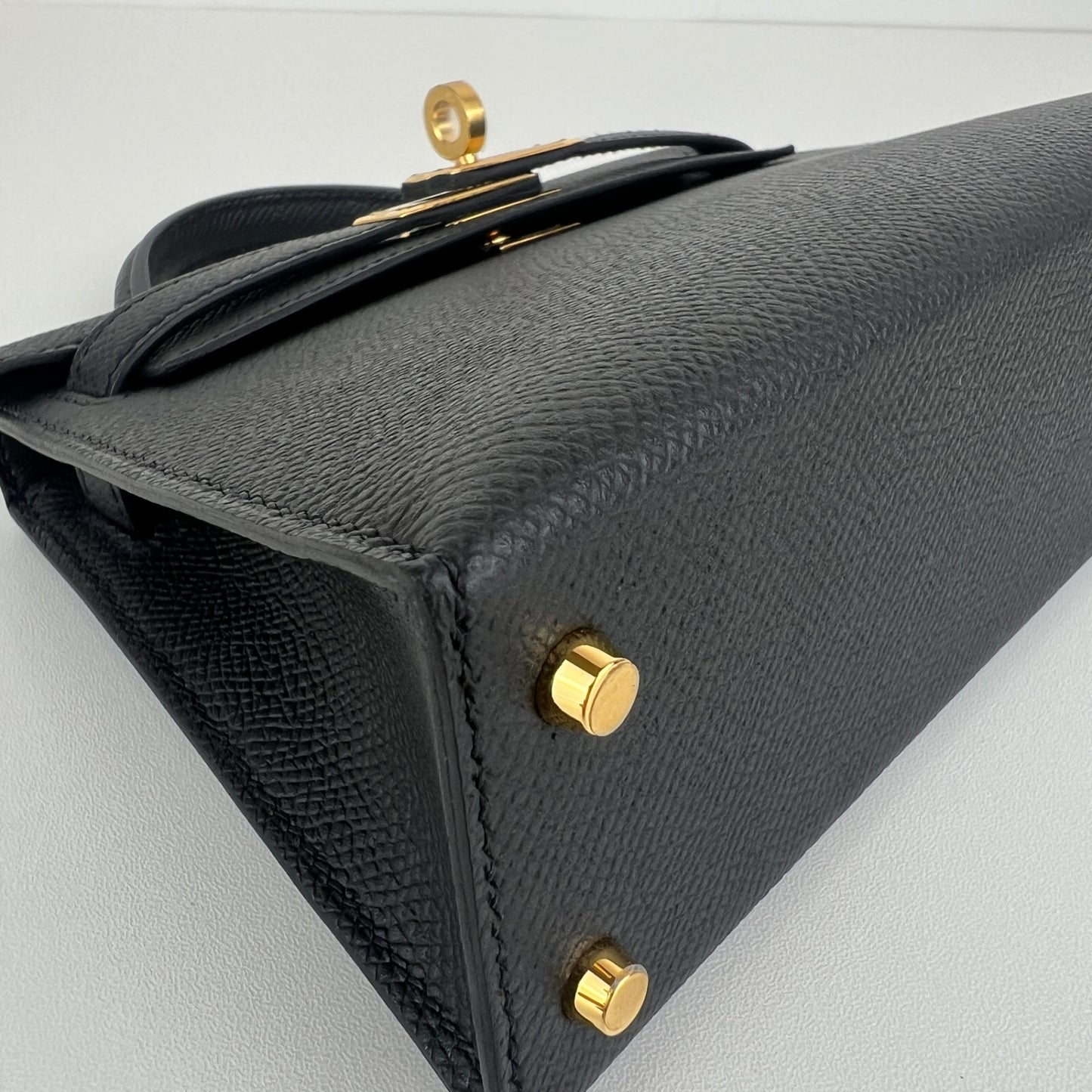 Mini kelly ミニケリー Black ブラック  GHW ゴールド金具 Epsom エプソン Stamp-W W刻印