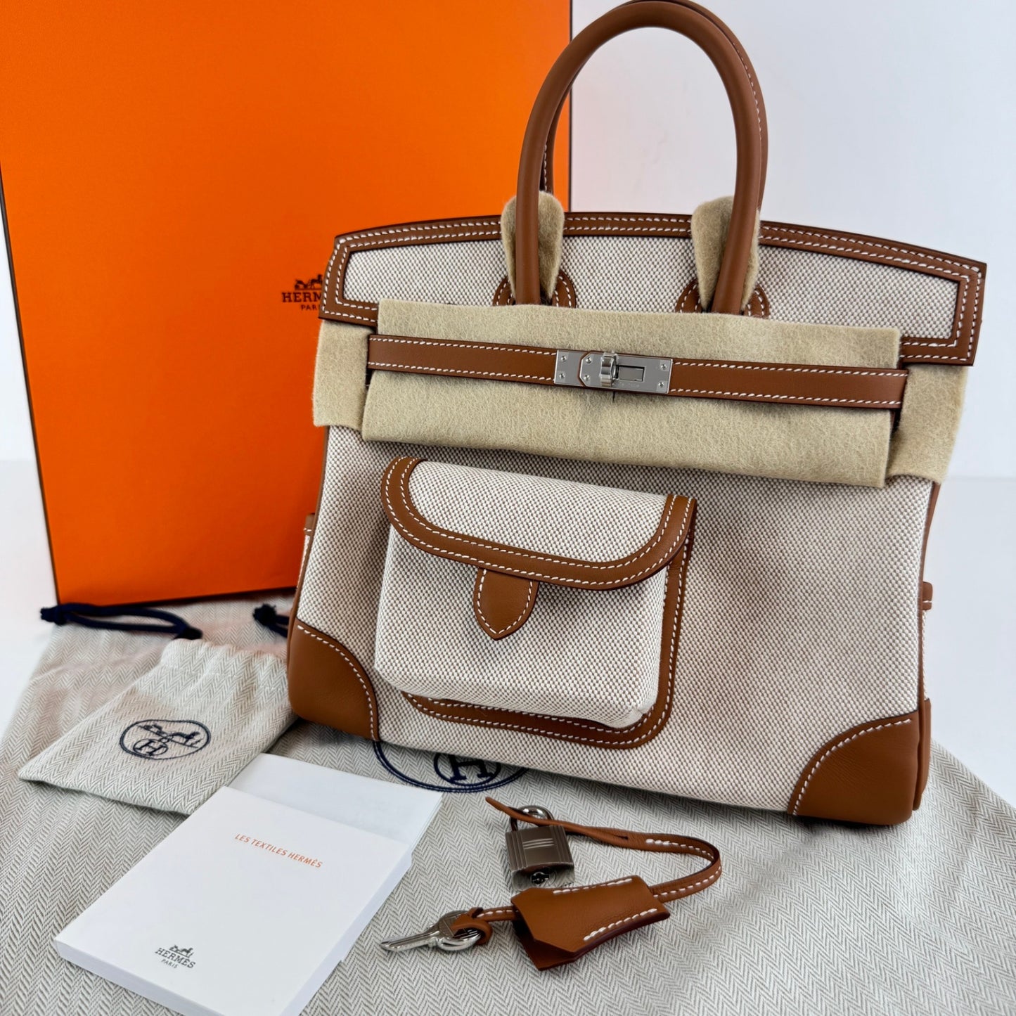 Birkin25 cargo バーキン25 カーゴ Gold ゴールド Toile gieland/Swift トワルゴエラン/スイフト PHW シルバー金具 Stamp-K K刻印