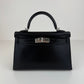 Mini kelly ミニケリー Black ブラック シルバー金具 Box calf ボックスカーフ Stamp-B B刻印