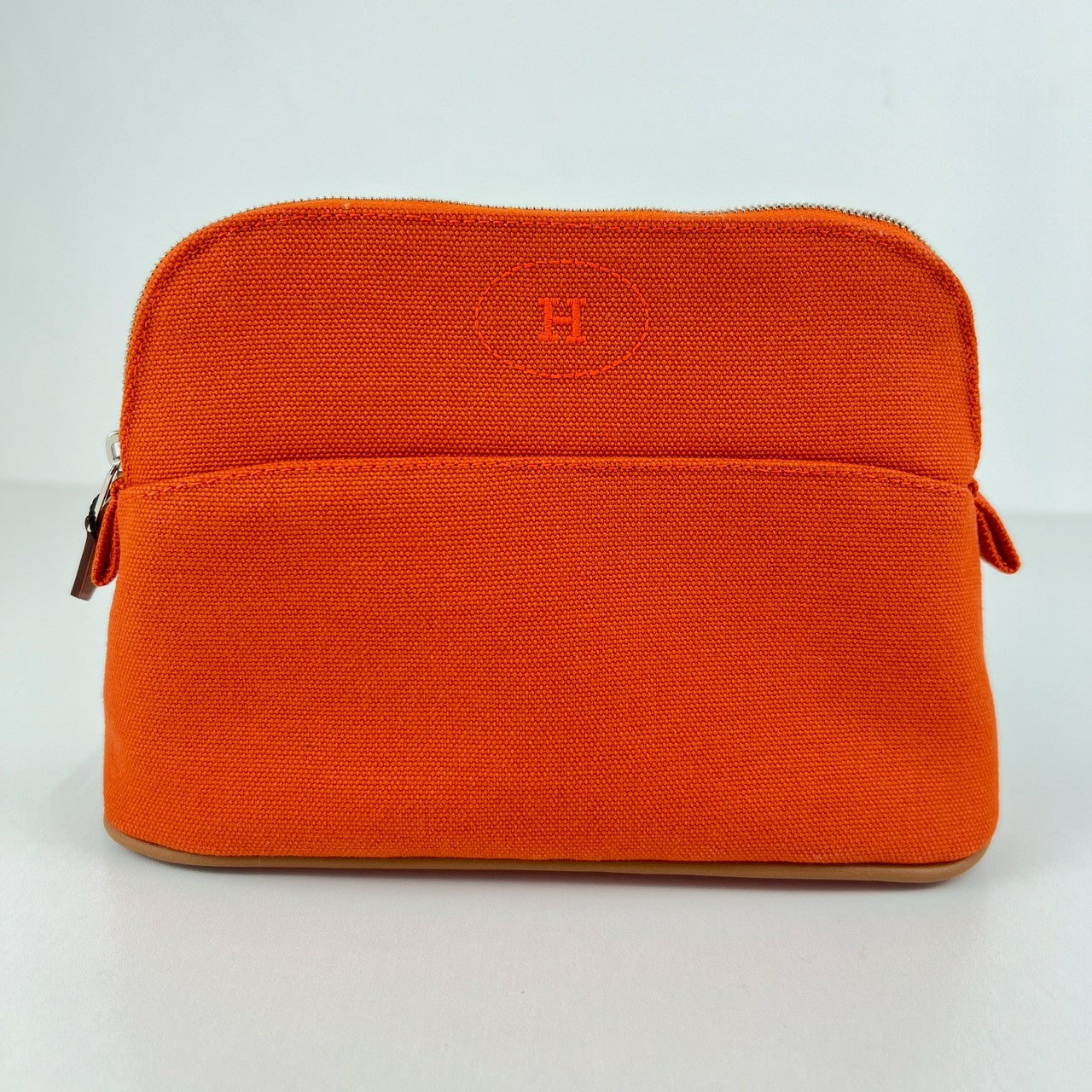 Hermès エルメス Trousse Bolide mini ボリードポーチ ミニ 綿100% Orange feu オレンジフー