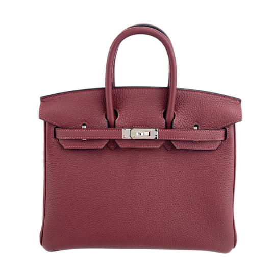 Birkin25 バーキン25 Rouge H ルージュアッシュ　PHW シルバー金具 tamp-K K刻