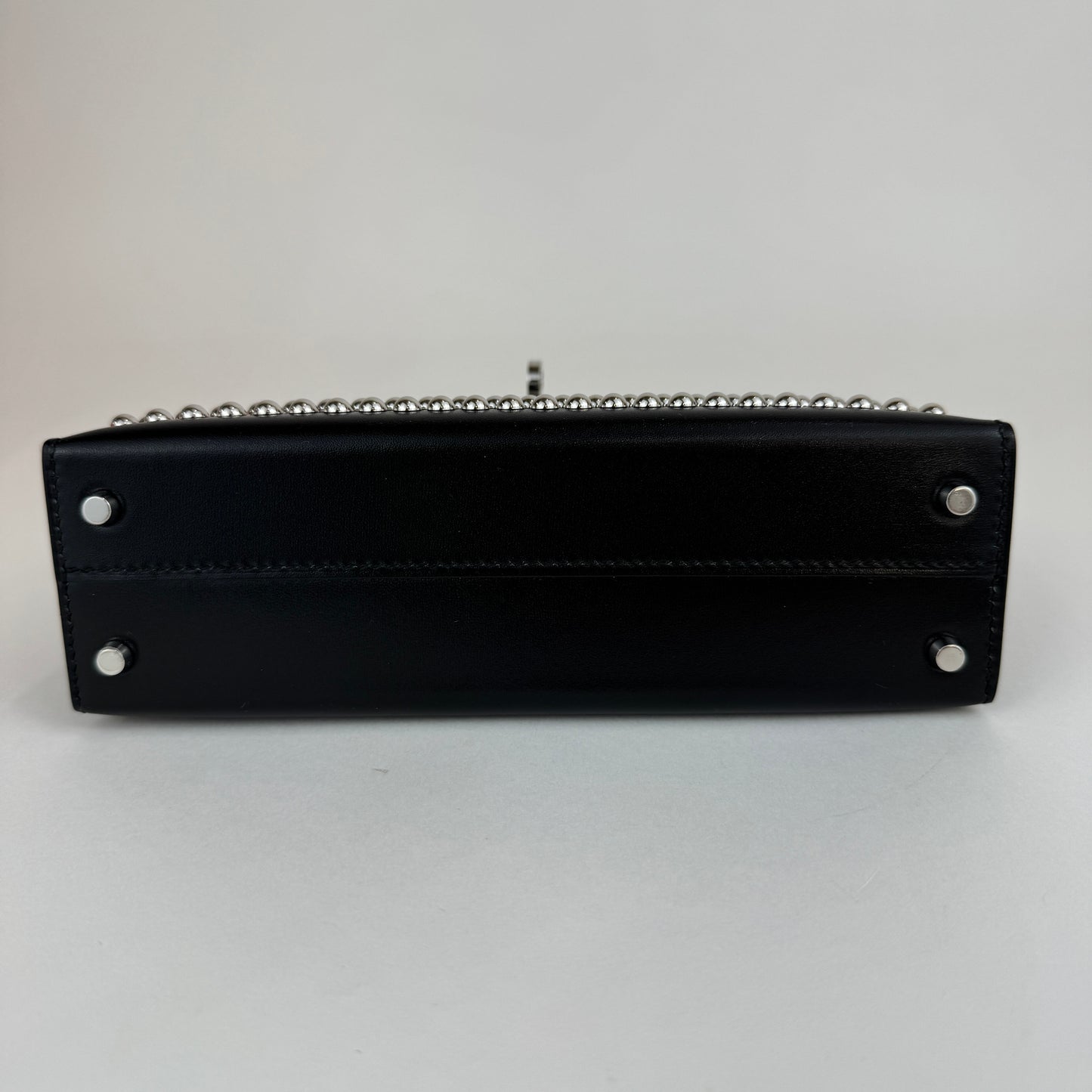 Mini kelly cloute ミニケリークルーテ Stamp-B B印 Boxcalf ボックスカーフ Black　ブラック PHW シルバー金具