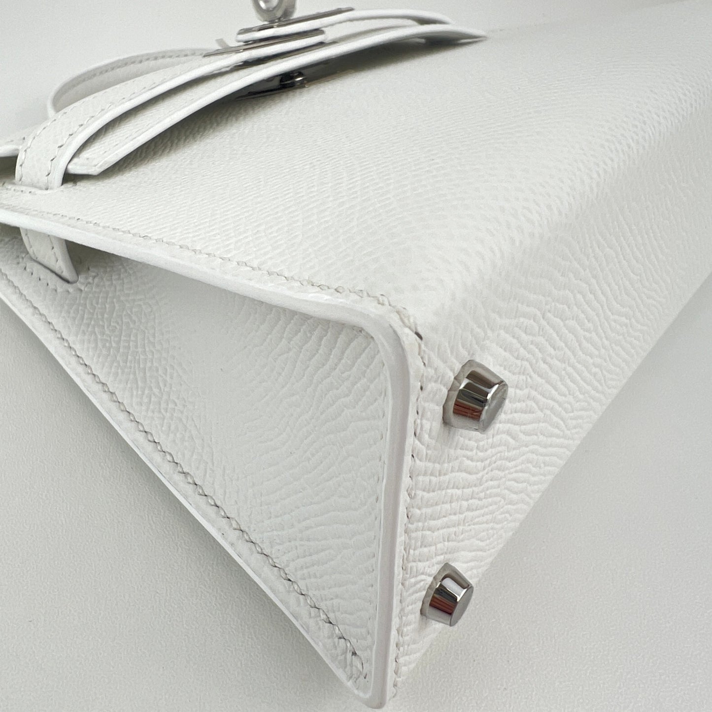 Mini kelly ミニケリー New white ニューホワイト Epsom エプソン PHW シルバー金具 Stamp-K K刻印