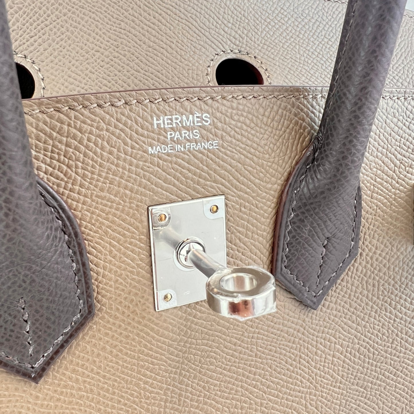 Birkin25 tricolor バーキン25 トリコロール Etoupe エトープ PHW シルバー金具 Stamp-B B刻印 Epsom エプソン