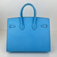 Birkin25 sellier バーキン25 セリエ Celeste セレステ PHW シルバー金具 U刻 Epsom エプソン