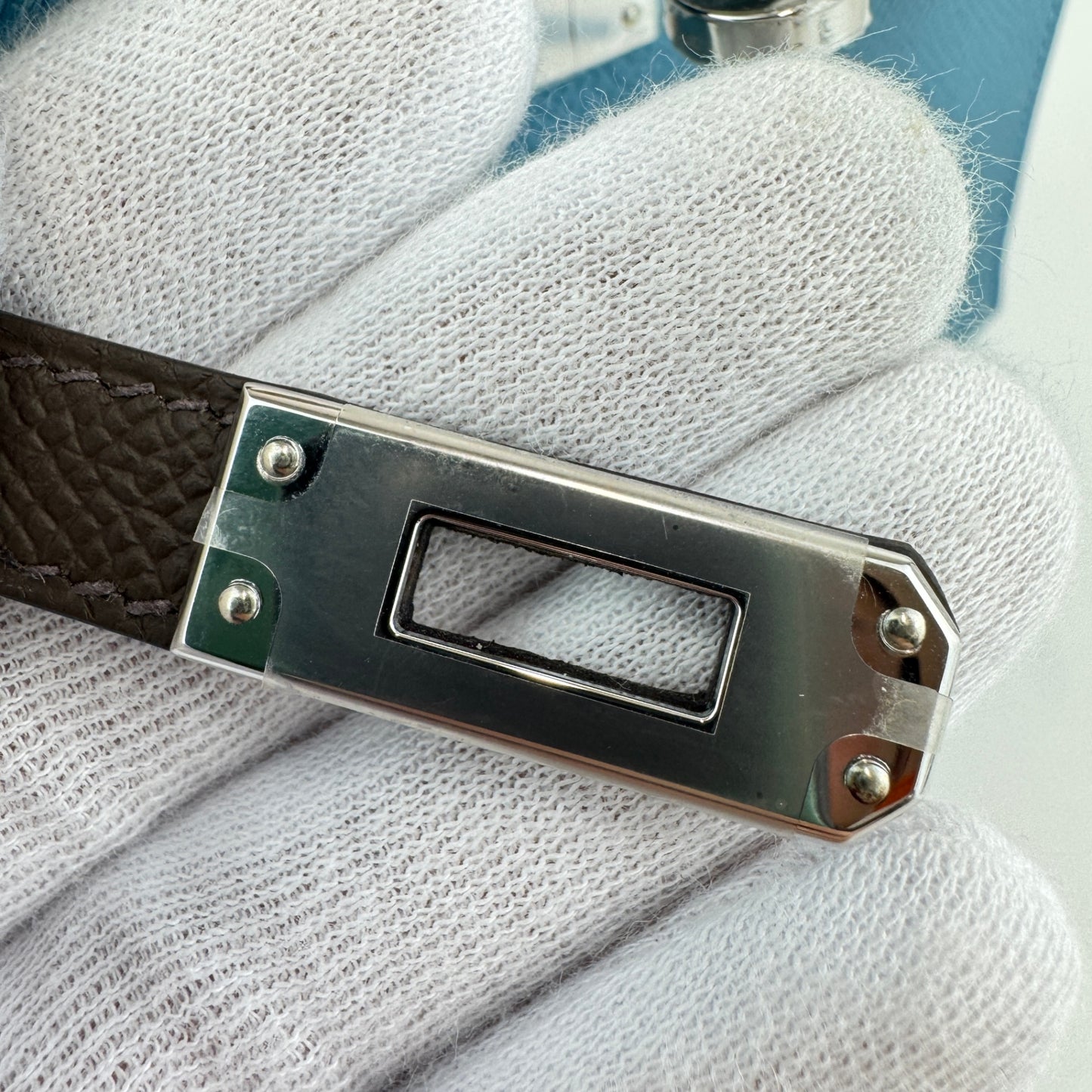 Mini kelly tricolor ミニケリー トリコロール Blue jean/Ecorce/Sesami ブルージーン/エコルセ/セサミ Epsom エプソン PHW シルバー金具 Stamp-W W刻印