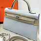 新品未使用 HERMES エルメス Mini Kelly PO ミニケリーPO Blue brume/Craie ブルーブリュム/クレ PHW シルバー金具 Stamp-B B刻印 レディースバッグ ショルダーバッグ