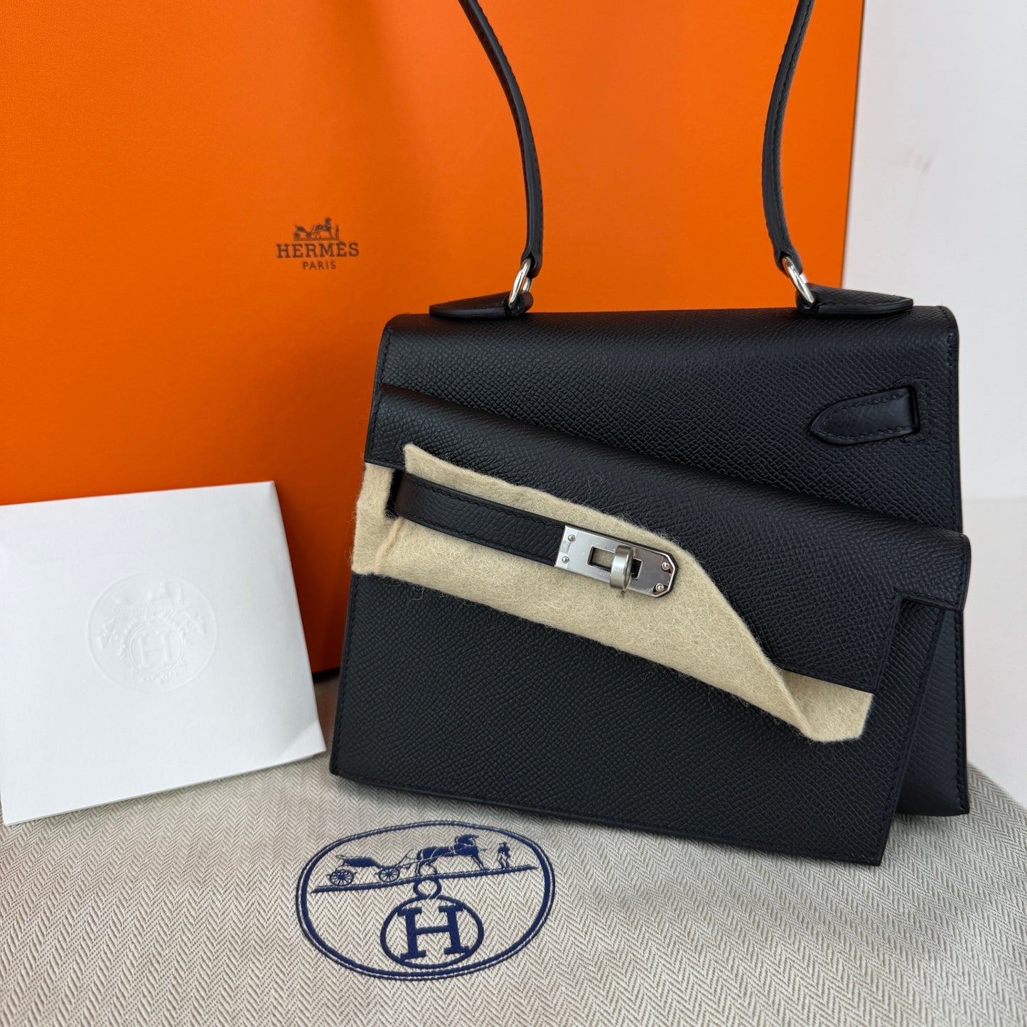 Kelly20 disrder ケリー20 無秩序 Black ブラック Epsom エプソン PHW シルバー金具 Stamp-W W刻印