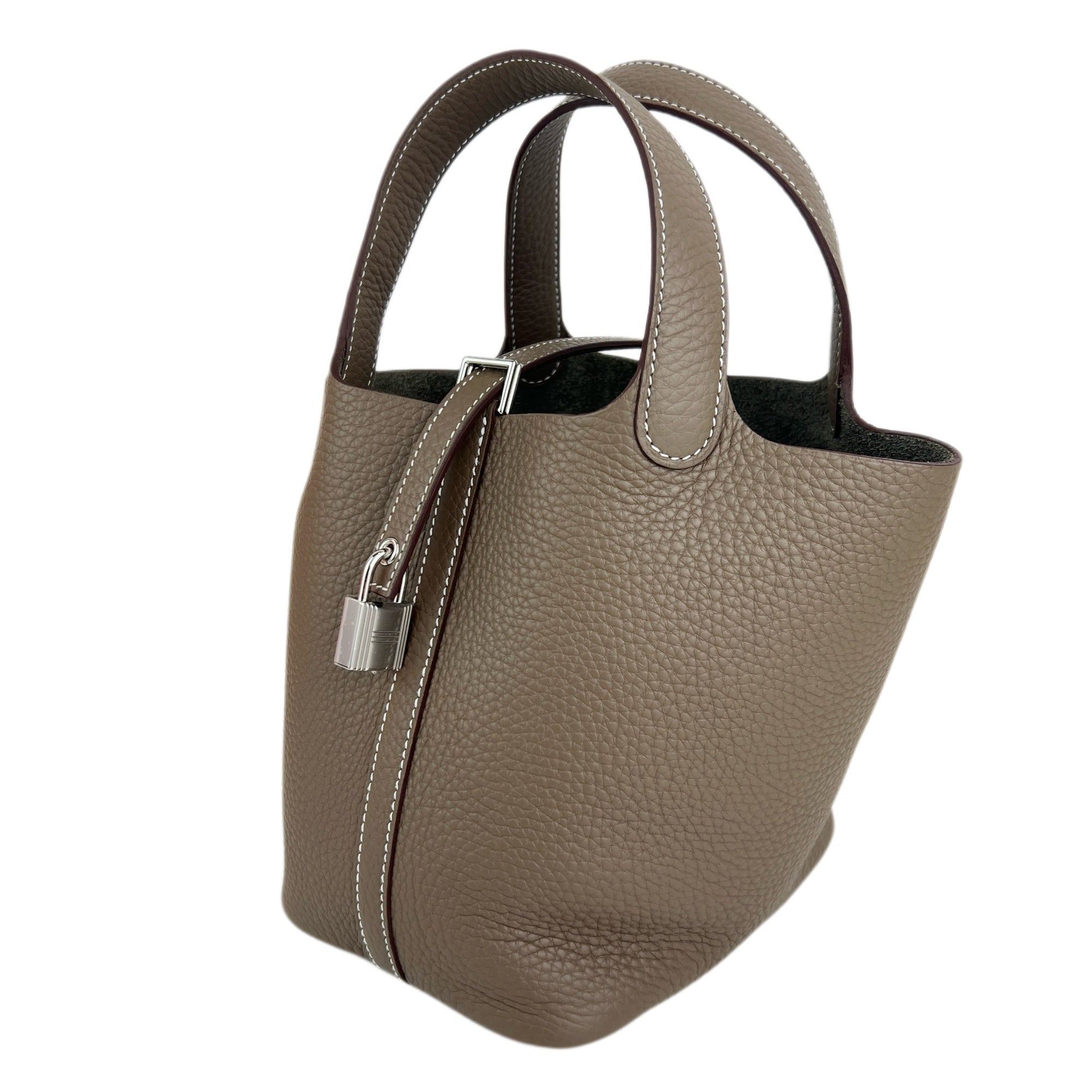 Picotin Lock PM ピコタンPM Etoupe エトープ PHW シルバー金具 Stamp-K K刻印 – Elle