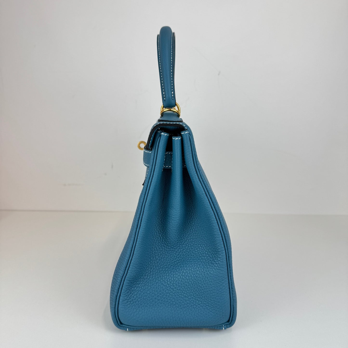 Kelly28 ケリー28 Bleu jean ブルージーン ゴールド金具 Stamp-W W刻印  Togo トゴ