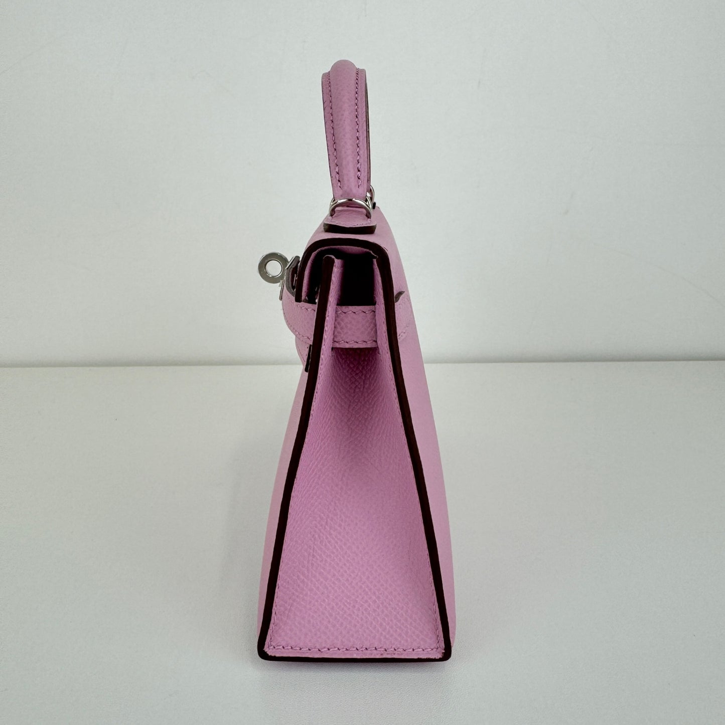 Mini kelly ミニケリー Stamp-B B刻印 Epsom エプソン Mauve sylvestre モーヴシルベストル PHW シルバー金具