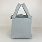 Picotin lock PM ピコタンロックPM Bleu pale ブルーペール PHW シルバー金具 Stamp-W W刻印