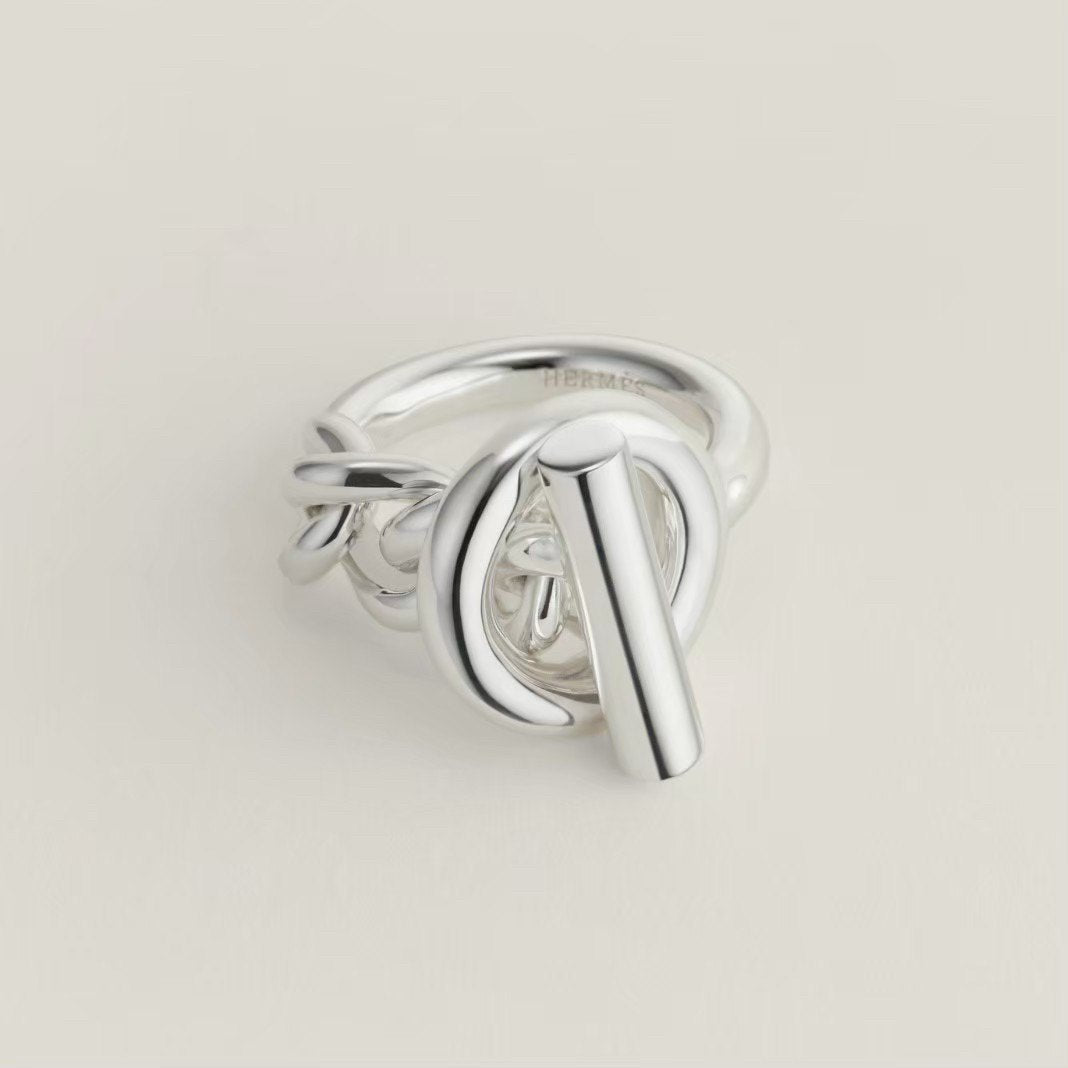 新品未使用 Hermès エルメス Croisette ring large model #52 クロワゼット　リング シルバー サイズ52 レディースアクセサリー　指輪