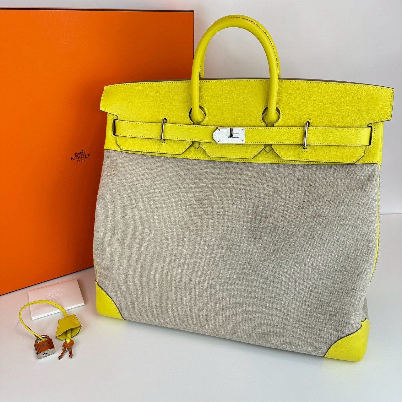 Haut a courries 40 Combi オータクロア40コンビ　Yellow イエロー　PHW シルバー金具　Stamp-D D刻印