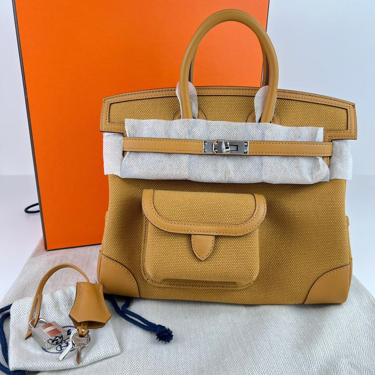 Birkin25 cargoバーキン25 カーゴ Sesami セサミ PHW シルバー金具 Z刻 Toile goeland/Swift トワルゴエラン/スイフト