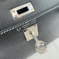 Mini kelly SO ミニケリー スペシャルオーダー Black ブラック/Gris perle グリパール Epsom エプソン PHW シルバー金具 Stamp-K K刻印