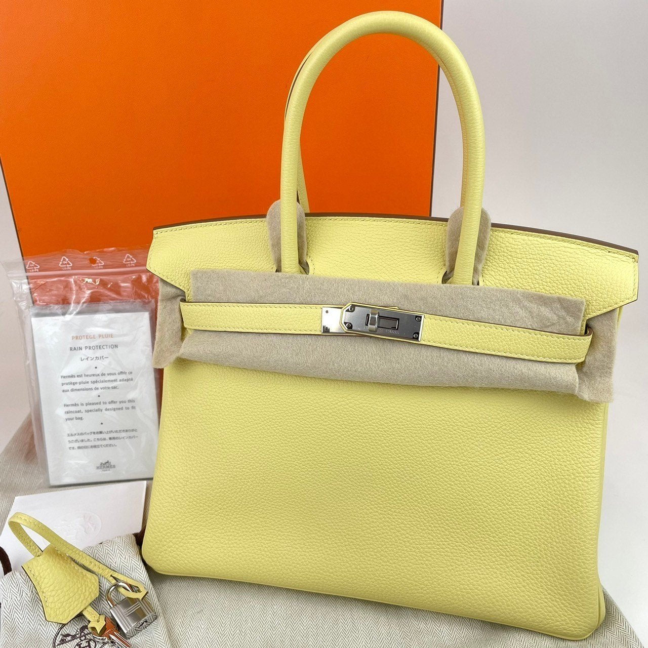 Birkin30 バーキン30 Jaune poussin ジョーヌプッサン Togo トゴ PHW シルバー金具 B刻 ハンドバッグ レディースバッグ