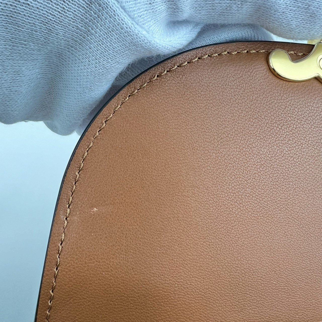 ミニ ブザス クレア トリオンフキャンバス/カーフスキン タン