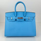 Birkin25 sellier バーキン25 セリエ Celeste セレステ PHW シルバー金具 U刻 Epsom エプソン