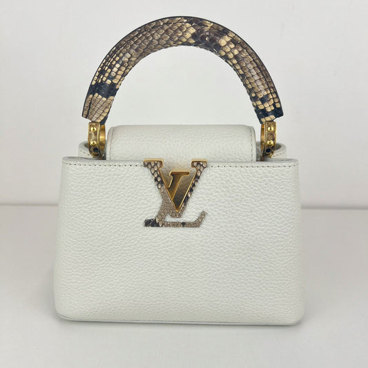 LOUIS VUITTON ルイヴィトン Capucines mini カプシーヌ ミニ ホワイト パイソン
