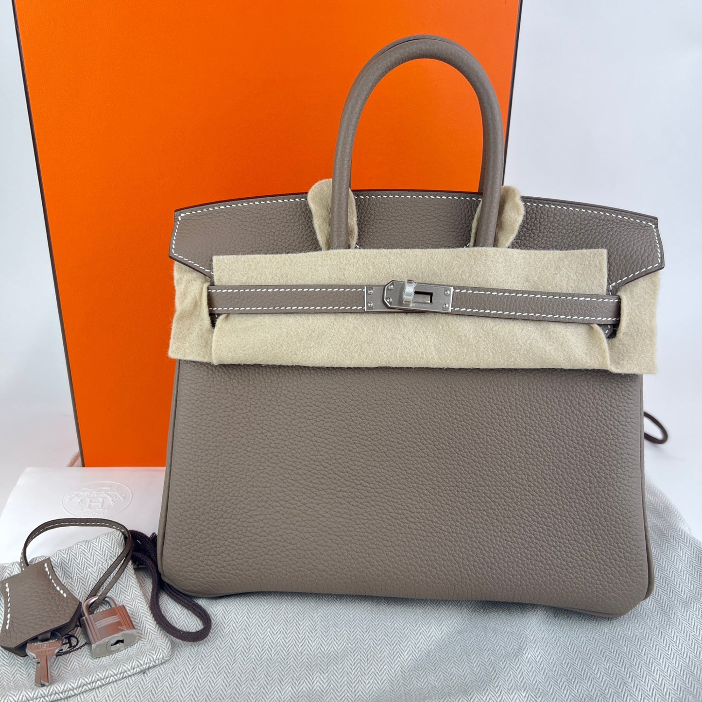 Birkin25 バーキン25 Etoupe エトープ Togo トゴ PHW シルバー金具 Stamp-K K刻印