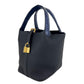Picotin Lock PM ピコタンロック18 Blue nuit ブルーニュイ Taurillon clemence トリヨンクレマンス crocodile クロコダイル GHW ゴールド金具 Stamp-B B刻印