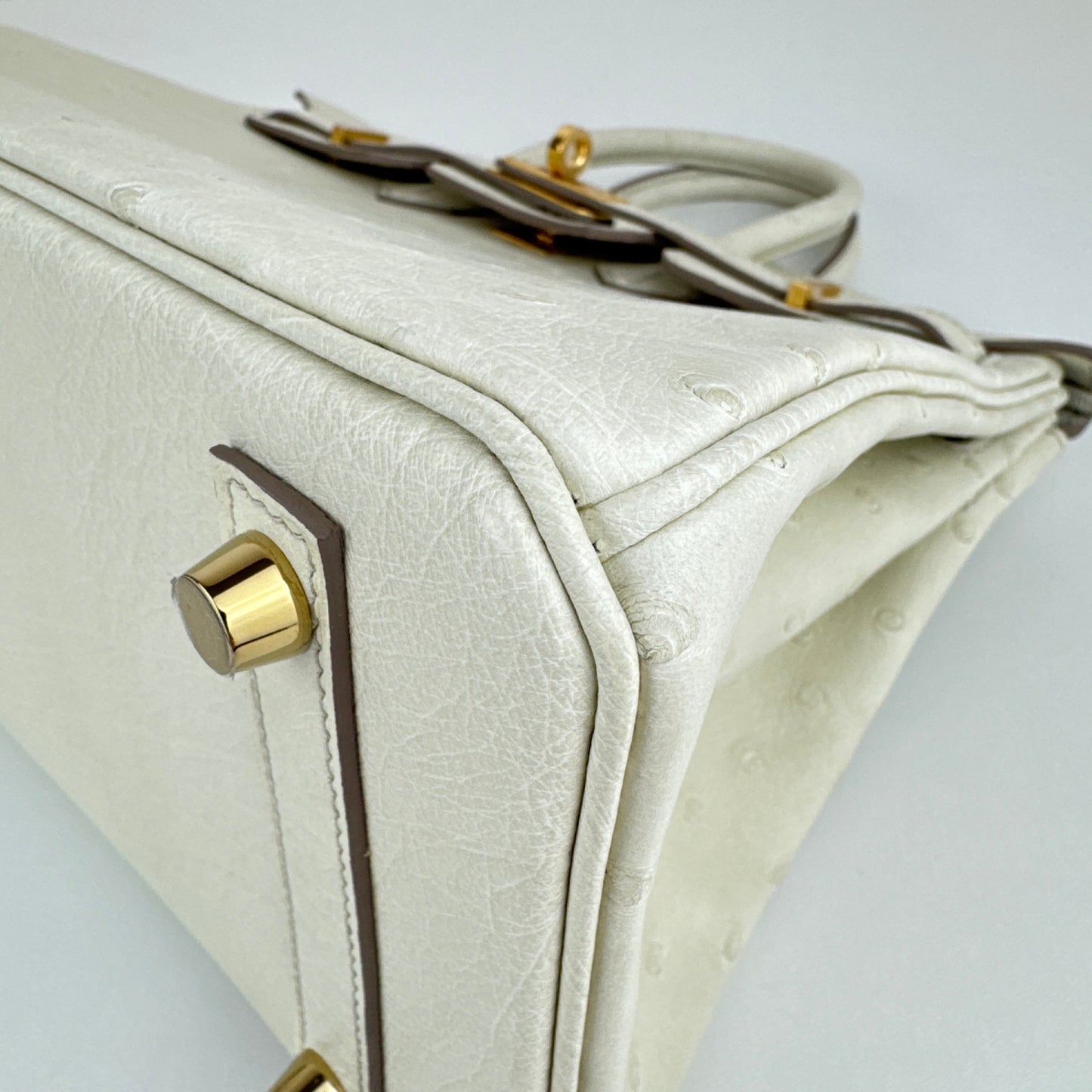 Birkin25 バーキン25 Beton ベトン　Ostrich オーストリッチ　Stamp-K K刻