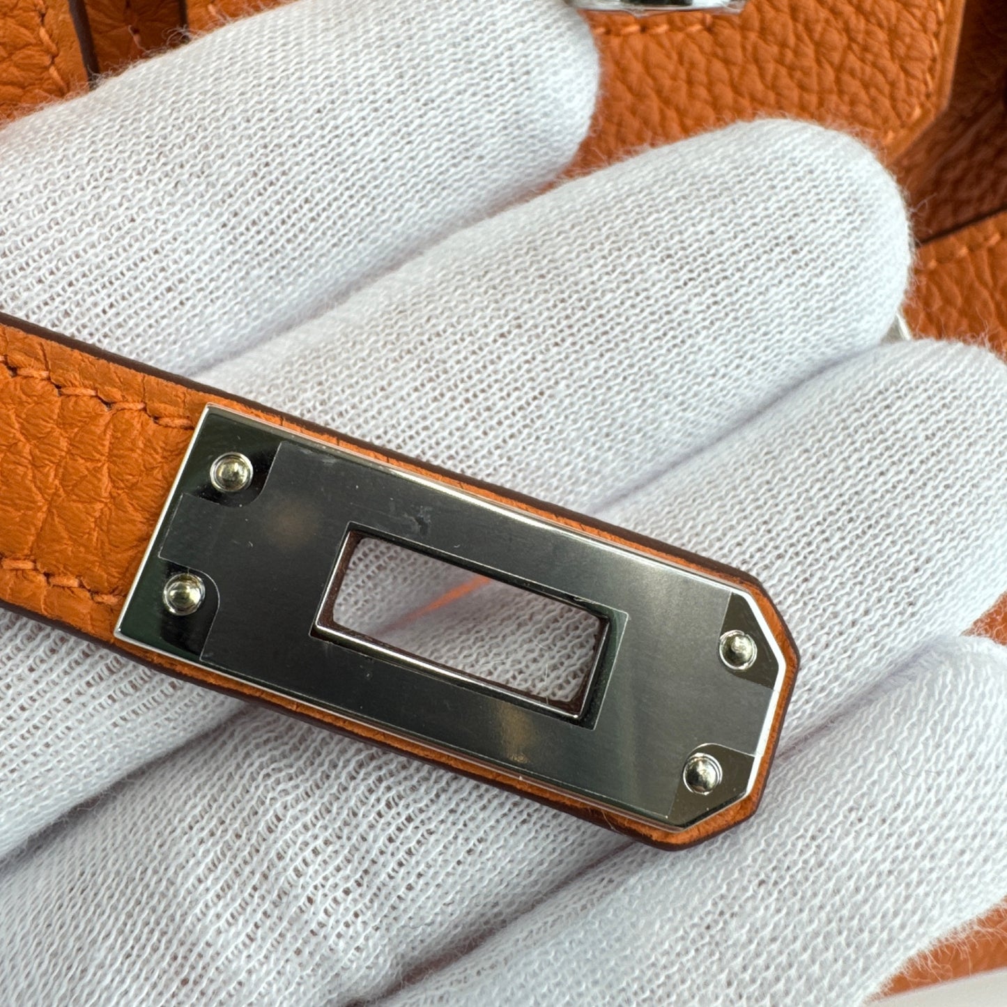 Birkin25 バーキン25 Orange オレンジ PHW シルバー金具 Togo トゴ Stamp-K K刻印