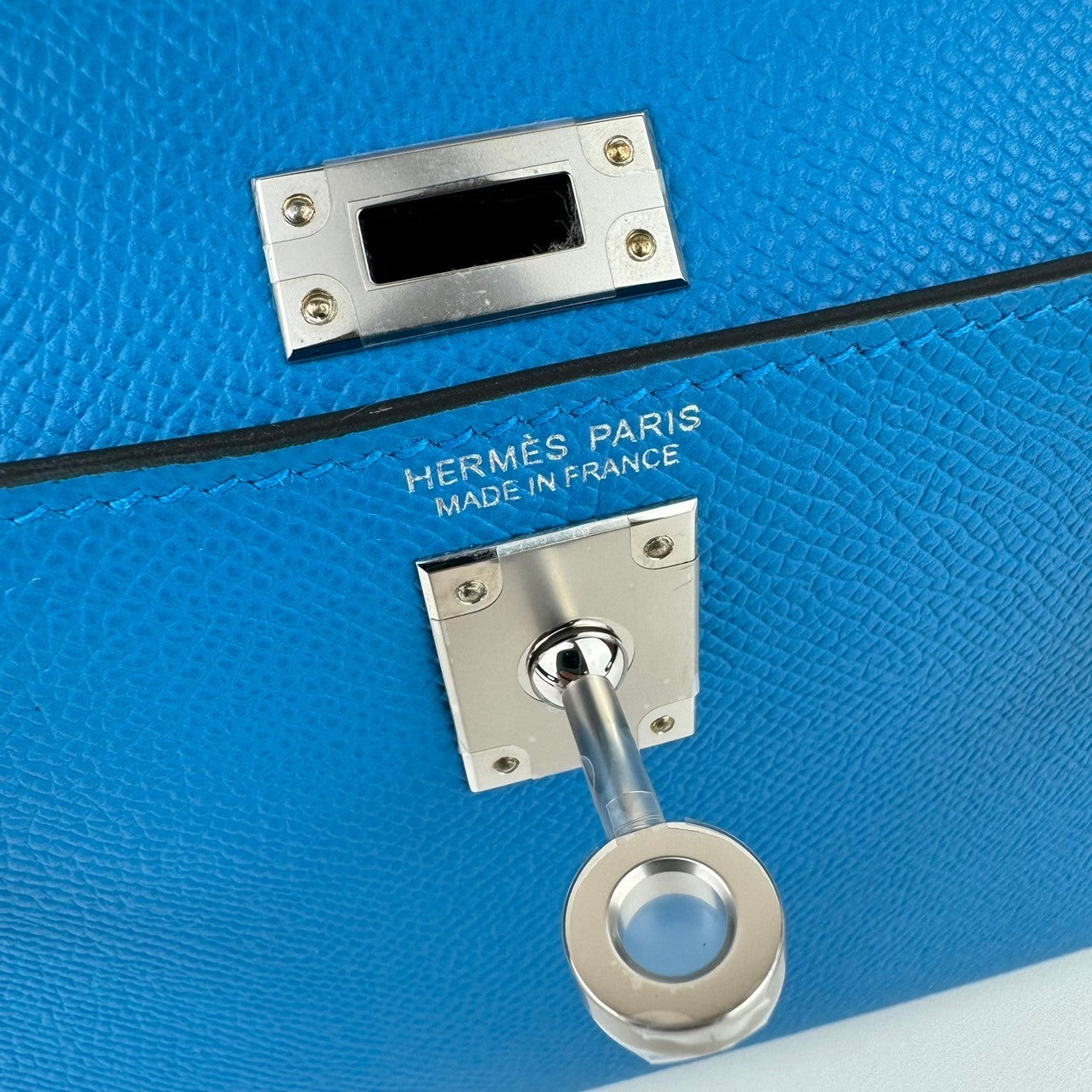 新品 HERMES エルメス Mini kelly Tricolor ミニケリー トリコロール ブルー PHW シルバー金具 W刻