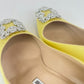 ハンギシ ビジューバックル パンプス Yellow イエロー 70mm