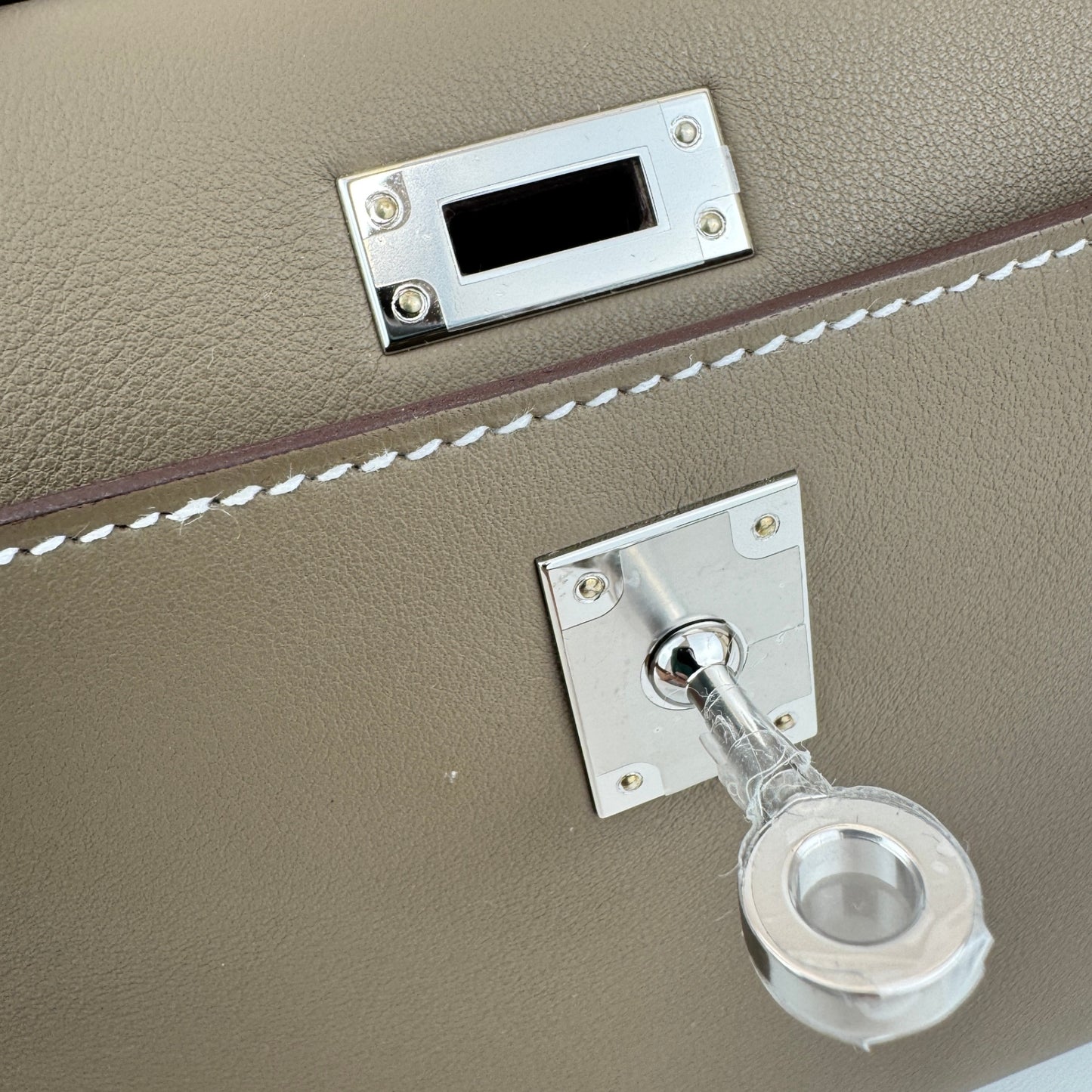 Pochette kelly ケリーポシェット Etoupe エトープ PHW シルバー金具 Stamp-K K刻印 Swift スイフト